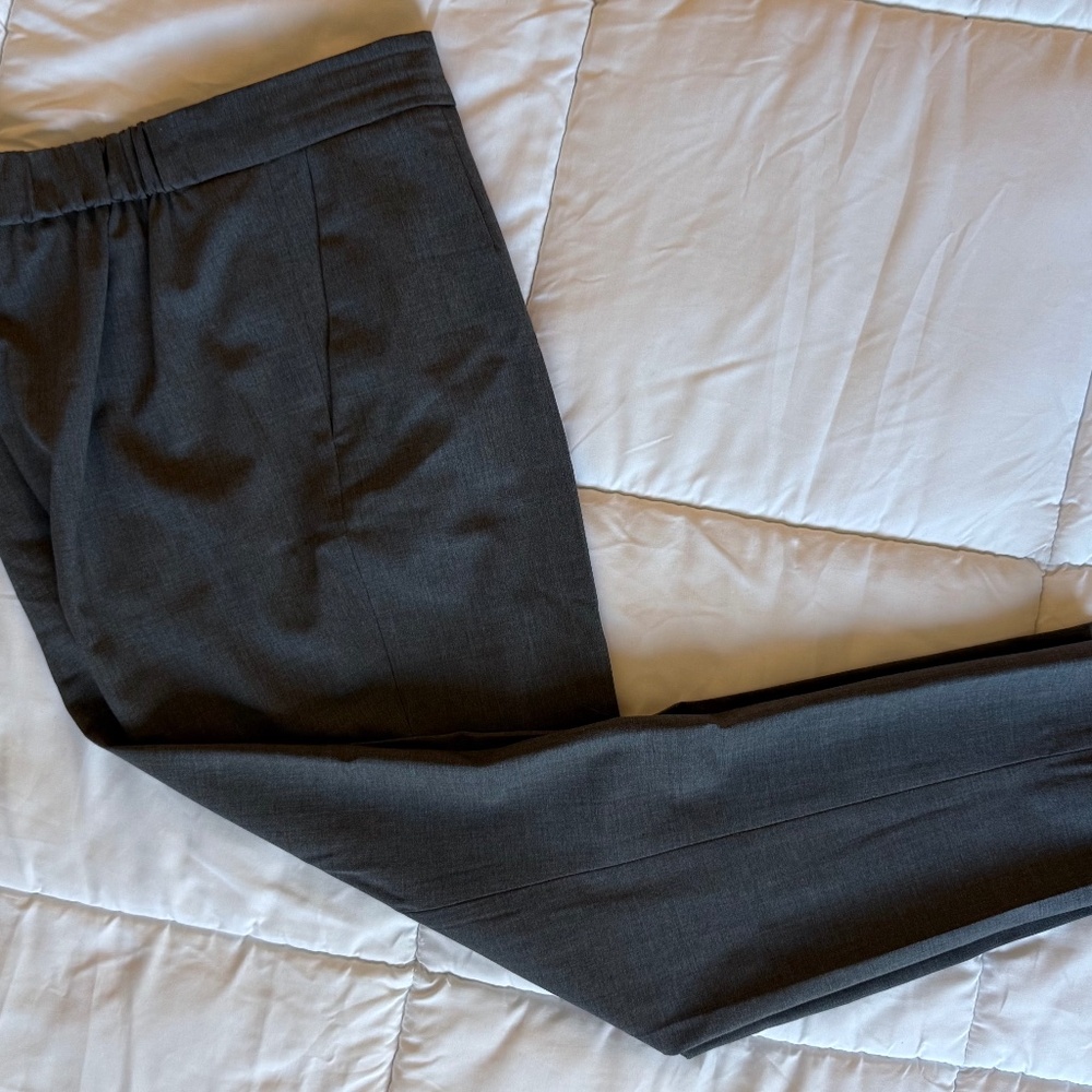 Babaton Grey Stretch Wool Classic Ankle Trouser